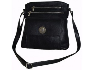 Pocketbook / Purse #33 Messenger Bag Leatherette Design Black